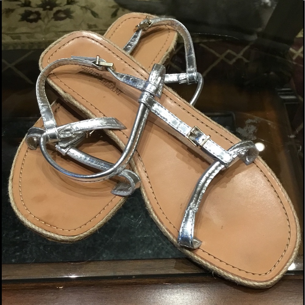 🦋 GIORGIO ARMANI  SANDALS MADE IN ITALY  SIZE 7.5